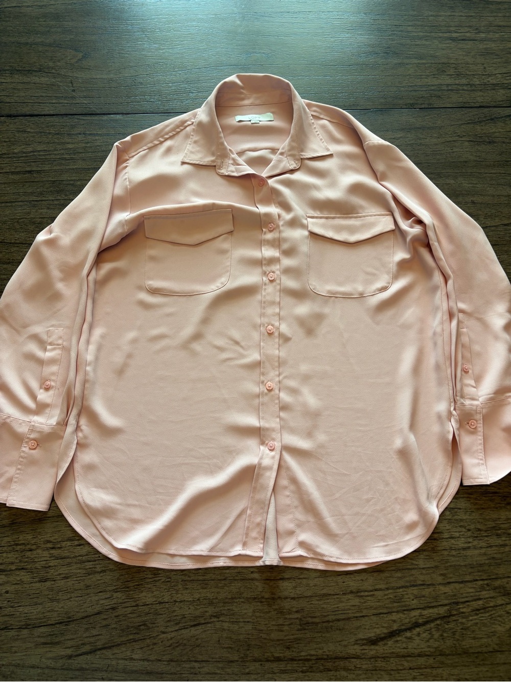 LOFT Blush Pink Button-Down Shirt with Chest Pockets